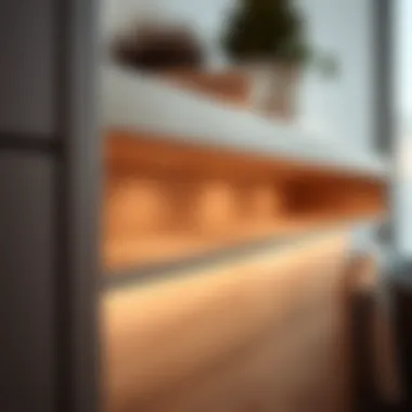 Material Elegance of the Oeveo Shelf Close-up of the material finish of the Oeveo under mount shelf