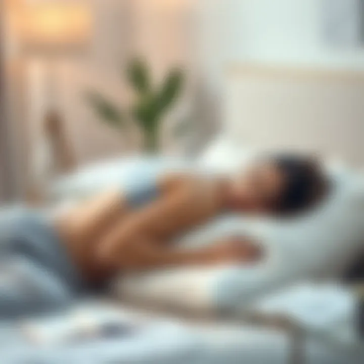 Illustration of correct sleep posture with an orthopedic foam pillow