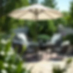 Elegant outdoor chair set arranged around a stylish table