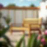 Elegant outdoor decking bench design with natural wood finish