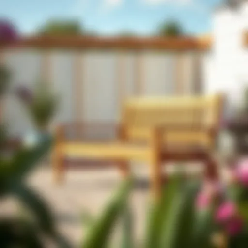 Elegant outdoor decking bench design with natural wood finish