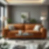 Luxurious oversize love seat in a modern living room