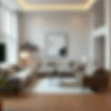 A serene living room showcasing modern furniture arrangement