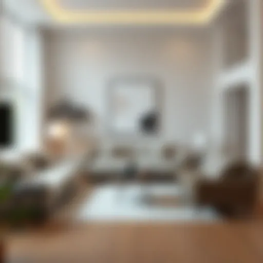 A serene living room showcasing modern furniture arrangement