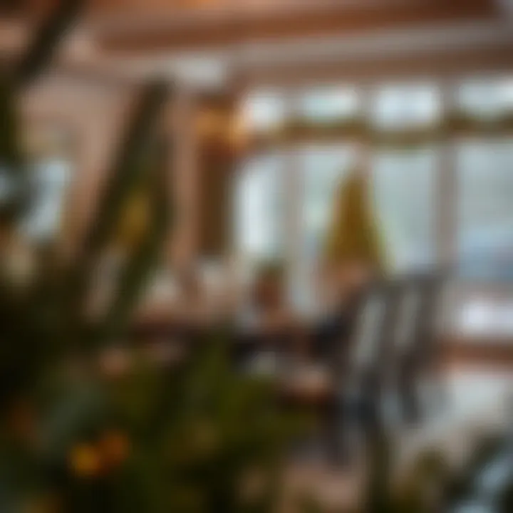 Stylish dining area showcasing seasonal decor