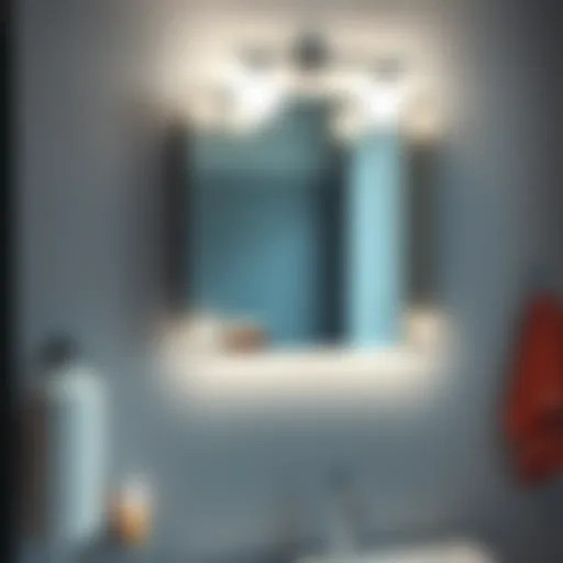 Elegant wall-mounted shaving mirror enhancing bathroom aesthetics