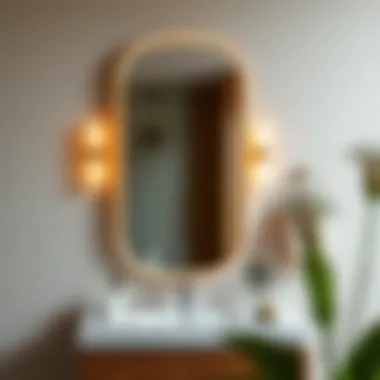 Freestanding Shaving Mirror Sophisticated freestanding shaving mirror offering versatility