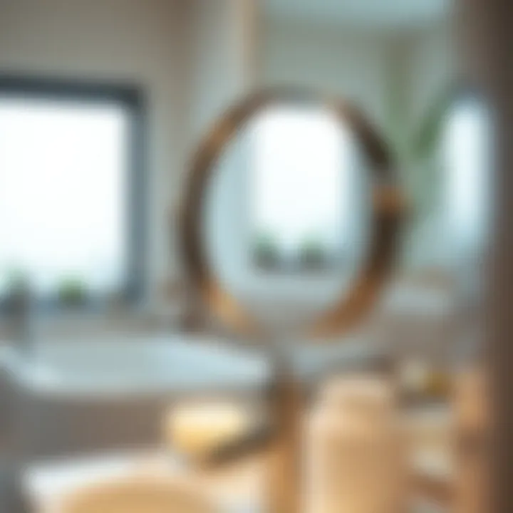 Magnifying Shaving Mirror Close-up of a magnifying shaving mirror showcasing detail and clarity