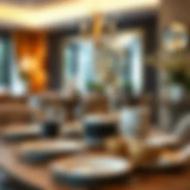 Small dinner plates used in a stylish home decor setting