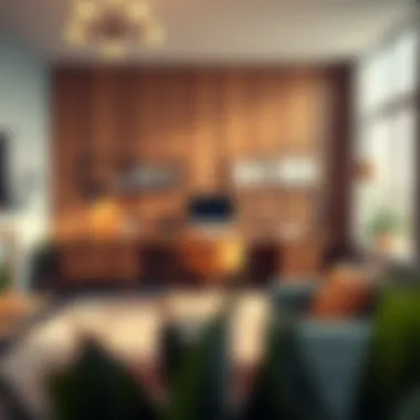 Functional workspace layout centered around an 80-inch desk