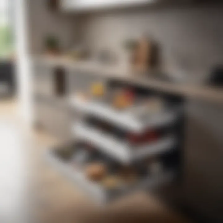 Aesthetic Appeal of Pull-Out Shelves Stylishly designed pull-out shelves in a contemporary kitchen
