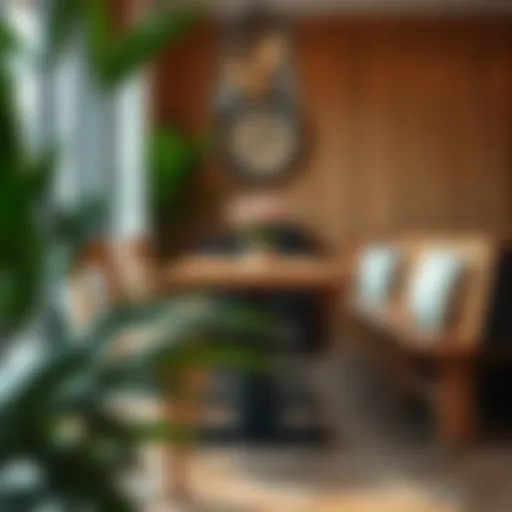 Elegant wooden bench seating arrangement