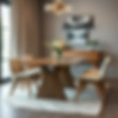 Modern dining table with unique bench design