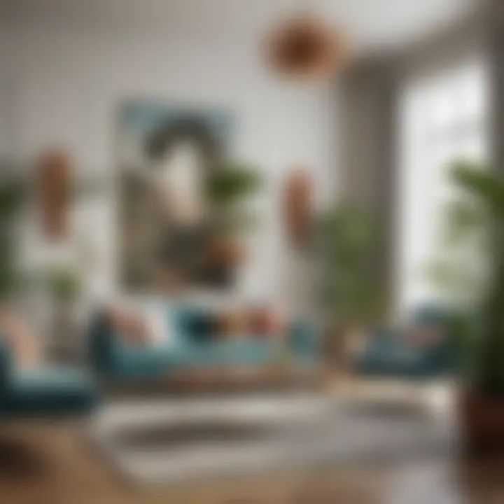 A stylish living room featuring an array of spiky plants as decorative elements