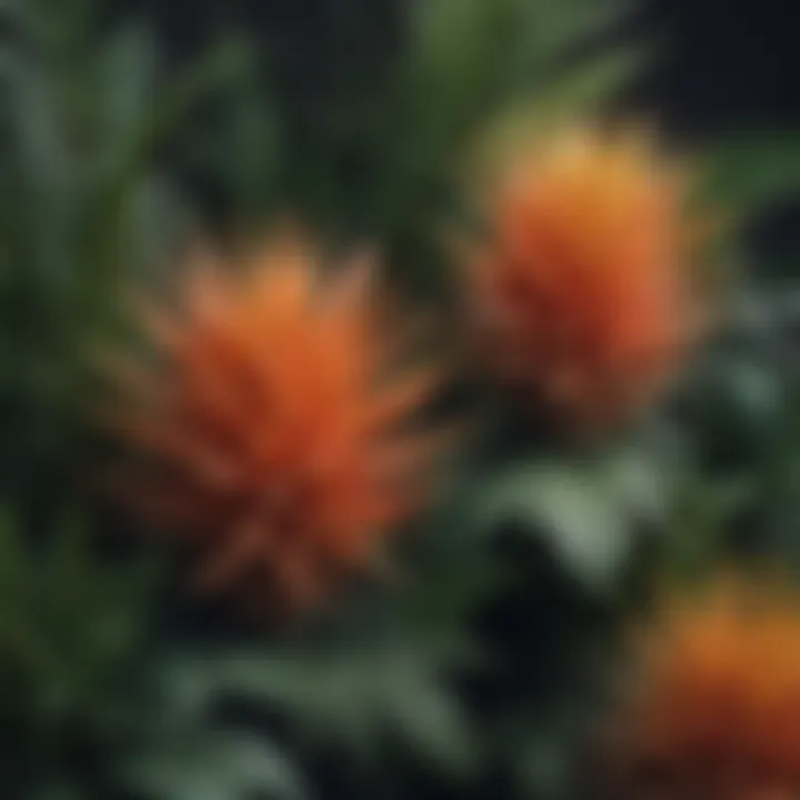 A corner showcasing a variety of spiky plants with unique textures and colors