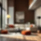 Elegant arched globe floor lamp illuminating a modern living room
