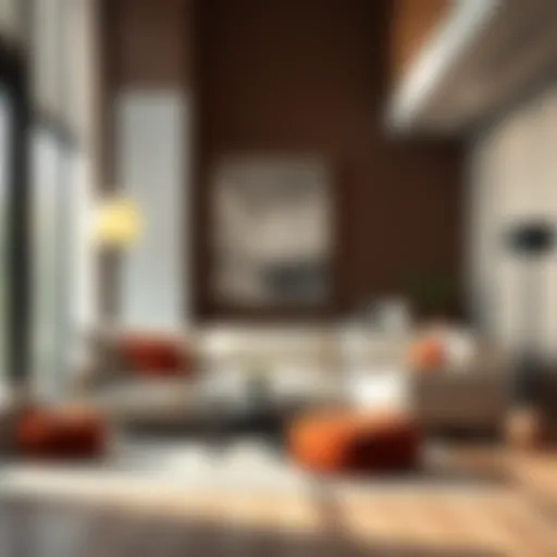 Elegant arched globe floor lamp illuminating a modern living room