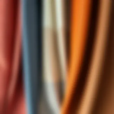 Diverse Fabrics for Tailored Drapery A variety of fabric samples for drapes showcasing texture and color