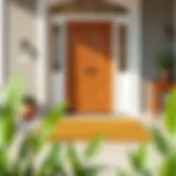 Elegant wide outdoor doormat in a modern entryway