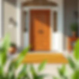 Elegant wide outdoor doormat in a modern entryway