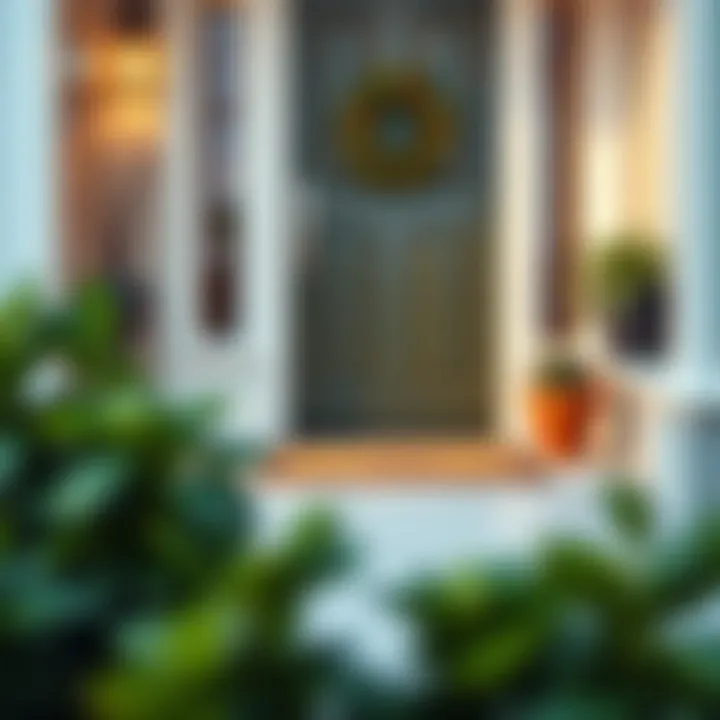 Strategic Placement of Wide Doormat Wide doormat placed strategically at the entrance for functionality