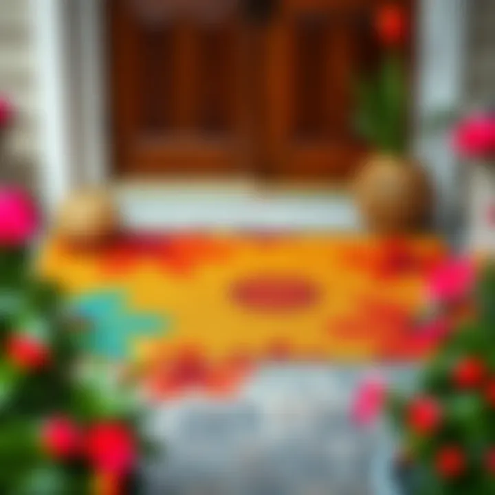 Stylish Vibrant Outdoor Doormat Stylish outdoor doormat with a vibrant design