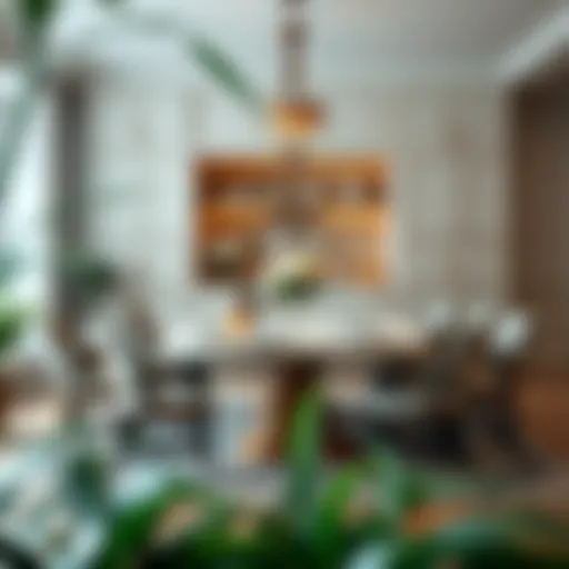 A spacious kitchen table surrounded by elegant chairs