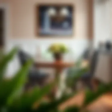 Black Chairs and Vintage Dining Table Stylish black chairs paired with a vintage dining table