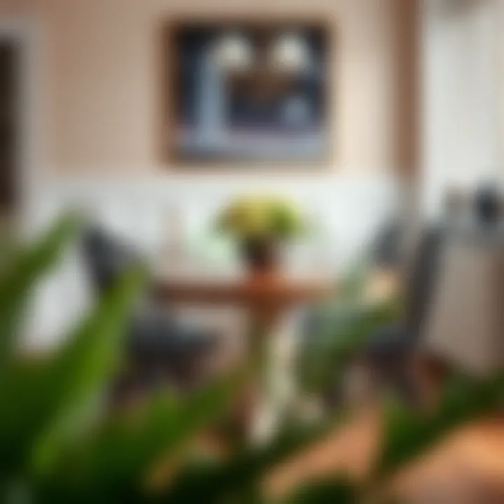 Black Chairs and Vintage Dining Table Stylish black chairs paired with a vintage dining table