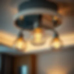 Elegant three-bulb ceiling light design highlighting modern aesthetics