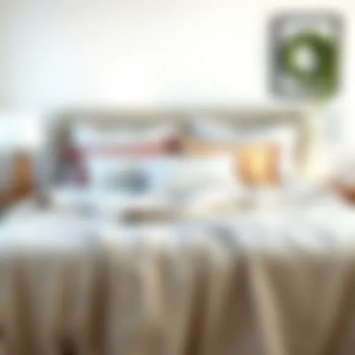 A beautifully arranged bed showcasing various types of bed linen.