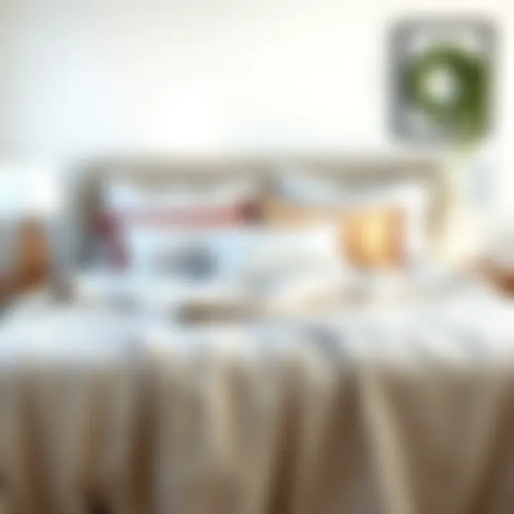 A beautifully arranged bed showcasing various types of bed linen.