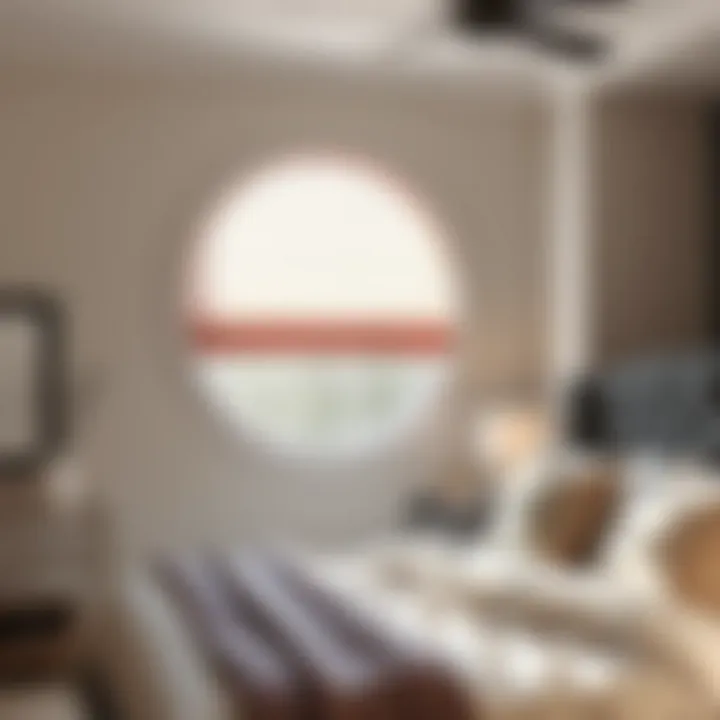 Installation of a circle window shade in a cozy bedroom