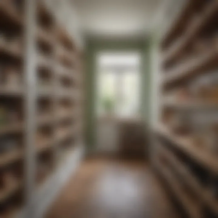 Artfully designed pantry with diverse materials and textures.