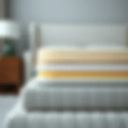 Illustration of hybrid mattress layers showcasing foam and springs