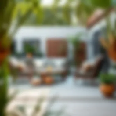 Innovative Outdoor Living Spaces Trendy outdoor furniture set in a garden