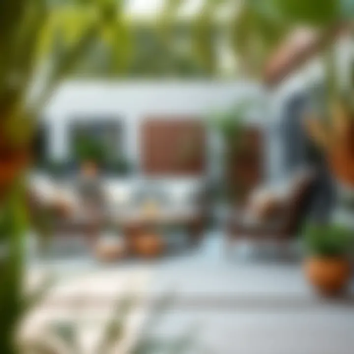 Innovative Outdoor Living Spaces Trendy outdoor furniture set in a garden