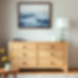 Elegant unfinished solid wood dresser showcasing natural grain