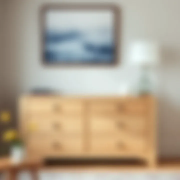 Elegant Unfinished Solid Wood Dresser Elegant unfinished solid wood dresser showcasing natural grain