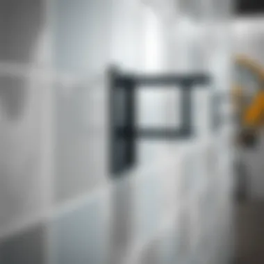 Wall-Mounted Tile Hanger Design Close-up of a wall-mounted tile hanger showcasing its design.