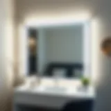 Elegant vanity mirror with integrated lighting showcasing a modern design