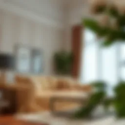 Elegant living space featuring a stylish couch cover